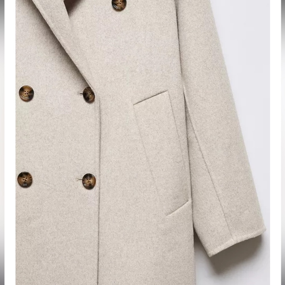 Mango Handmade Oversized Wool Coat XS - Picture 3 of 4